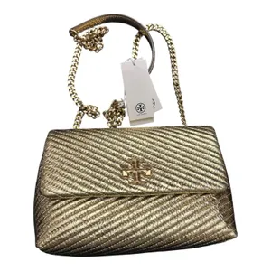Tory Burch Kira Metallic Moto Quilt Small Convertible Shoulder Bag Gold New thumbnail 1