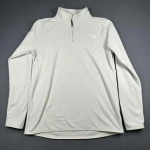 The North Face Fleece Sweater Womens Medium White 1/4 Zip Mock Neck Pullover thumbnail 1