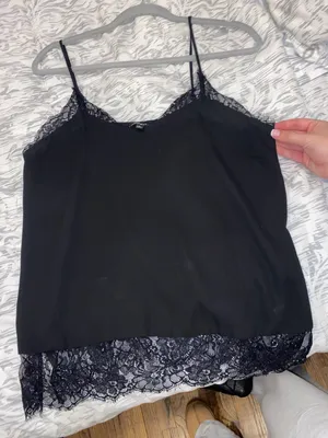 Black Lace Lined Tank Top thumbnail 1
