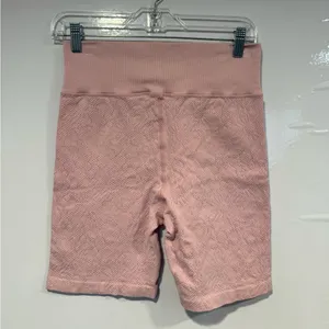 Pink Aerie floral embossed biker‎ shorts thumbnail 4