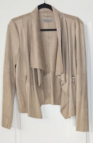 Bagatelle Beige Faux Suede Jacket thumbnail 1