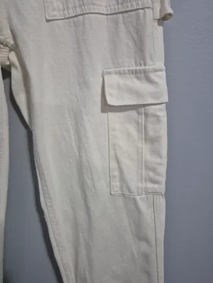 PacSun y2k summer beige Womens Highrise Carpenter cargo white utility Pants 25 thumbnail 3