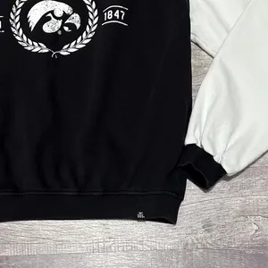GDS University Iowa Hawkeyes Sweatshirt Womens M Black White Cotton Distressed thumbnail 2