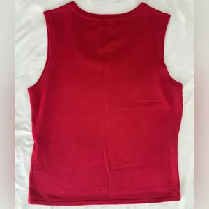 Vintage 80s Designers Originals Crewneck Sweater Vest - Red - M thumbnail 3