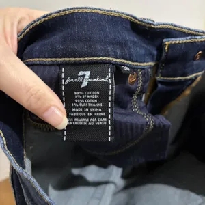 7 For All Mankind Ankle Skinny Stretch Denim Jeans Blue Button Zip Logo Bair 28 thumbnail 7