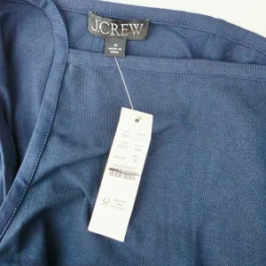 J. Crew NWT Pintuck Mixy Dress Navy Blue Square Neck Midi Pleated Waist Size M thumbnail 4