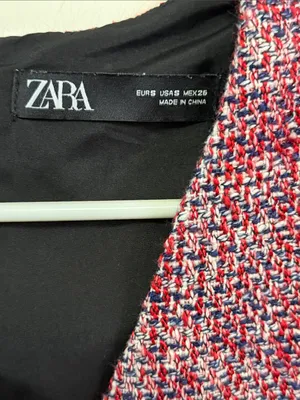 Zara Tweed V-Neck Sleeveless Dress thumbnail 2