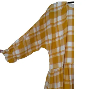 NWT Mango Checked 3/4 Sleeve Cotton‎ Mini Dress Size 6 Feminine Academia Preppy thumbnail 13