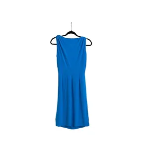 Lauren Ralph Lauren Blue Midi Wrap Ruched Side Sleeveless Dress Size 8 thumbnail 3