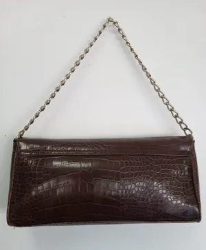 kristen davis Faux Alligator Dark Brown Purse thumbnail 1