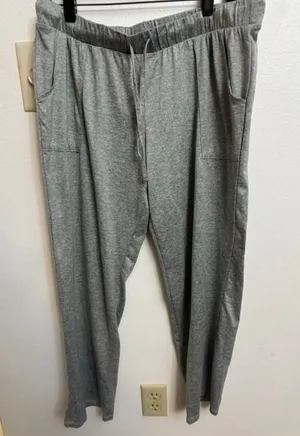 Lucky Brand Womens Heather Gray Lounge Jogger Pants Elastic Waist Pockets LG (E) thumbnail 1