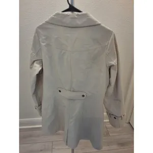 Kristen Blake Women's M Ivory Full-Zip Quilted Lined Jacket Trench Coat thumbnail 4