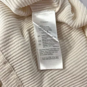 Madewell NEW Ribbed Lace Up Tee Shirt Womens L Short Sleeve Ivory White FLAW thumbnail 9