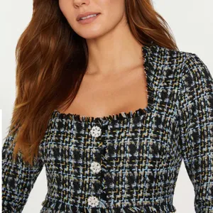 LIKELY Robin Dress Tweed‎ Jeweled Button Front Mini Preppy size 6 thumbnail 11