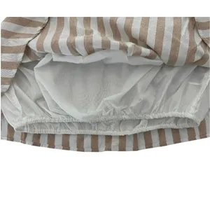 English Factory Crop Top Tan White Striped Ruffle Strap Womens Medium NEW thumbnail 4