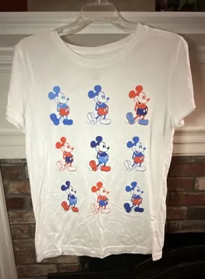 Disney Mickey Mouse Grid Americana Graphic Short Sleeve T-Shirt thumbnail 1