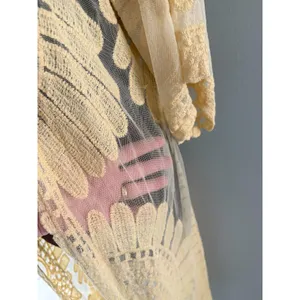 Rebellion Again Lace Duster Small Creamy Yellow Sheer Kimono Romantic Coquette * thumbnail 2