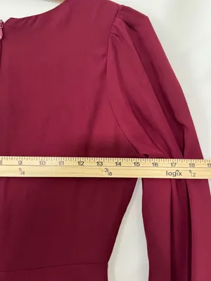 Altar'd State Long Sleeve Dress Size XS Burgundy Flowy Mini thumbnail 5