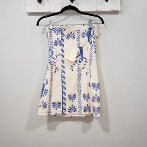 NWT PepperMayo Freya Linen Tube Dress Floral Wave Size 2 thumbnail 3