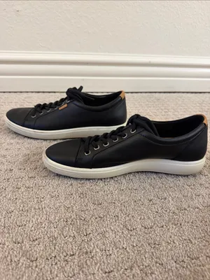 Ecco Black Leather Soft 7 Lace-Up Sneakers with White Sole - Euro 40 / US 9-9.5 thumbnail 4