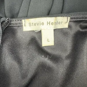 Stevie Hender Formal Line Maxi Formal Dress Black Color Gold Lace Size L. I#89 thumbnail 9
