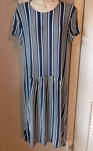 Zara‎ Trafaluc Hi-Low Striped Dress Size Small thumbnail 1
