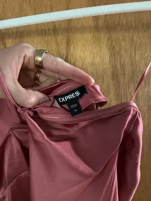 Express pink satin maxi dress thumbnail 9