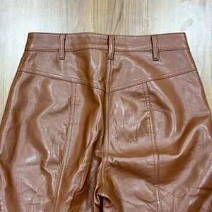 Aritzia Wilfred Rebel Vegan Leather Pants - High Rise Straight Leg Brown Size 2 thumbnail 4