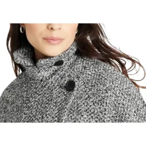 Universal Threads Women's Double Breasted Cocoon Overcoat - Gray Large thumbnail 3