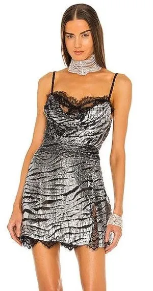 Williamsburg Mini Dress in Silver Tiger DUNDAS X REVOLVE thumbnail 1