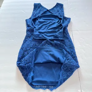 Lulus Rhythm of‎ Love Blue Lace Sleeveless Backless Bodycon Dress LARGE thumbnail 6