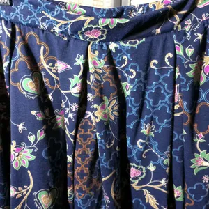 Blue LuLaRoe Madison Skirt Multi-color Flora and Trellis Print thumbnail 2