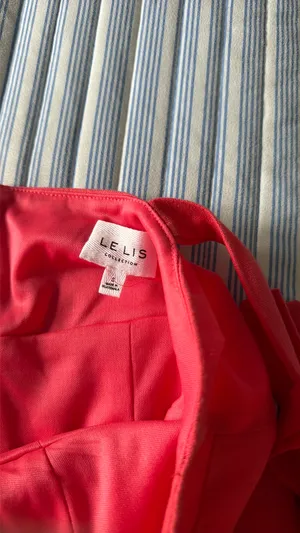 Coral linen mini dress Red thumbnail 2