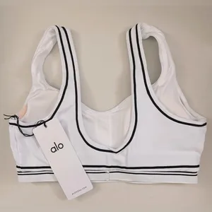 NEW ALO Yoga Airbrush Heart Throb White & Black Sports Bra Size L thumbnail 6