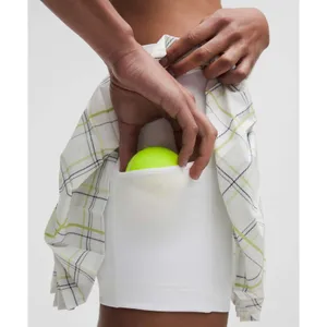 Lululemon High Rise Pleated Tennis Skirt Match Plaid Mini White Multi Size 12 thumbnail 2