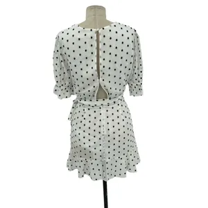 La Maison Talulah Something‎ About You Mini Dress in White Black Polka Dot Print thumbnail 7