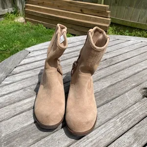 UGG Rioni Tan Suede Leather Soft Pull On Mid Boots‎ thumbnail 4