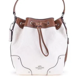 Coach Chalk & Saddle Mickie Leather Drawstring Bag thumbnail 1