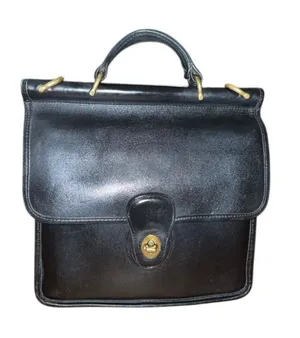 Vintage Coach Willis 9927 Black Leather Satchel Top Handle Bag Made USA 1990s thumbnail 1