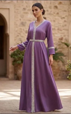 NWOT Stunning Lavender Formal Kaftan with Matching Belt Size S thumbnail 1