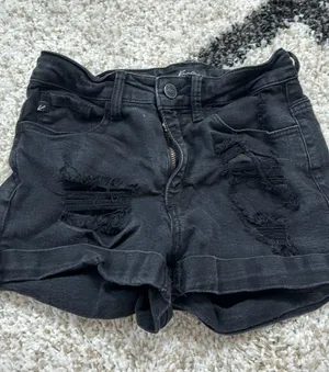 KanCan Black Distressed Shorts thumbnail 1