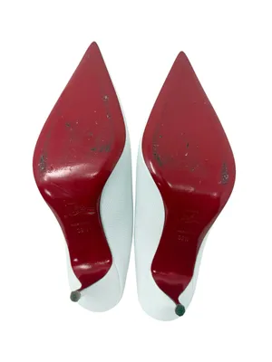 Christian Louboutin Zarli Quart White Leather Pointed Toe Mules Size 39.5 thumbnail 12