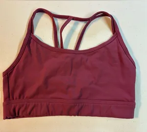 ALPHALETE SMALL ✨ strappy sports bra burgundy EUC thumbnail 1
