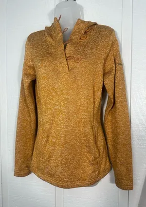 Columbia Darling Days Womens Pullover Light Orange 1/4 Button Size Small EUC Brown thumbnail 1