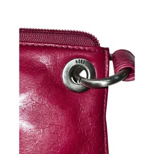 HOBO Dark Red Leather Wristlet Clutch – Small | Zipper Closure | EUC thumbnail 12