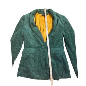 525 AMERICA Green Corduroy Blazer Jacket‎ Mustard Yellow Lined XS thumbnail 5