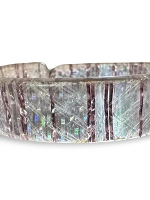 Unique Vintage Iridescent Clear and Lavender Lucite Bangle/Cuff Bracelet thumbnail 4