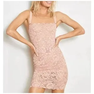 NWT We are‎ Hah x Free People Tight Squeeze Lace Dress Copper Rose XS $188 thumbnail 1