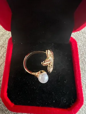 10k Gold Plated Imitation Pearl Starfish Shell Rings for Women Size 6 thumbnail 3