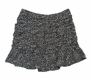 Abercrombie & Fitch Black and White Printed Ruffle Mini Skirt thumbnail 1